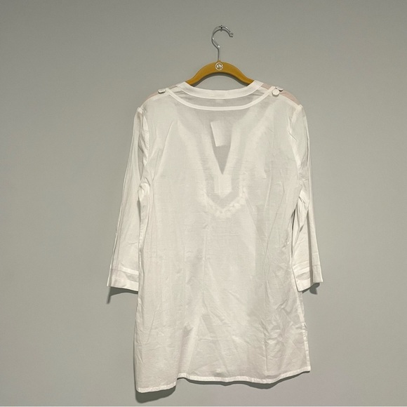 NWT J Crew Factory White Pom Pom Blouse Top size M - Picture 9 of 11